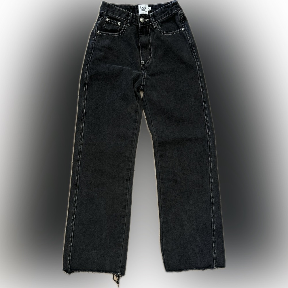 Straight legged Black Denim Jeans